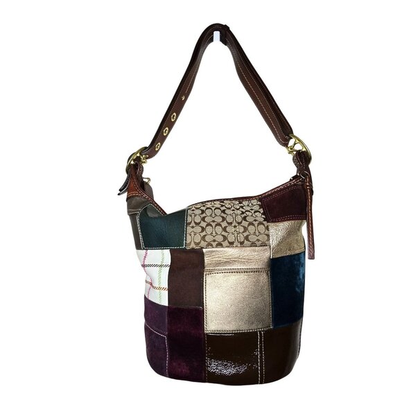 Coach Bleeker Limited Edition Holiday Y2K Patchwork Hobo Style Bag